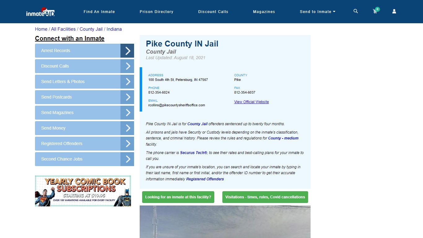 Pike County IN Jail - Inmate Locator - Petersburg, IN